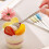 (White)Ceramic Handle Floral Stirring Spoon Tableware Stainless Steel Tableware Milk 6
