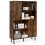Brown Sideboard Cabinet, 4 Compartments, 2 Doors, Metal Legs 1