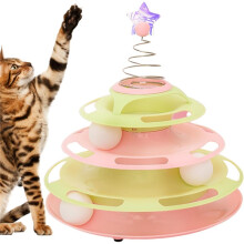 Self-Entertaining Cat Toy – Mouse Ball with Star Design for Kittens (Pink)