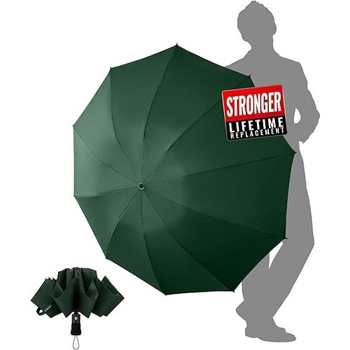 Umbrella Windproof Strong Travel Compact Automatic Large Black Folding Simplicit