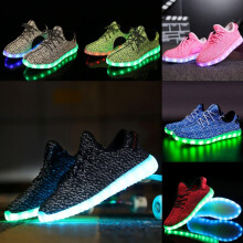 (Blue,30Foot Length19.5cm)Baskets lumineuses à LED charge USB enfants chaussures basses mode cadeau décontracté