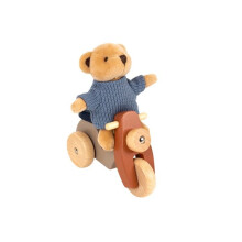 Peluches miniatura - EGMONT TOYS - Alexis el oso en su scooter - Azul - Madera y tela - A partir de 12 meses