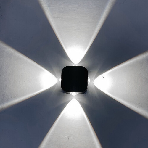 Doppelkopf Wandleuchte LED Außen 4-seitig
