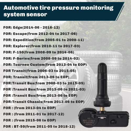 4st Bil TPMS-Sensor Däcktrycksmätare BB5Z1A189A för  Escape Explorer  Navigator Däcktryckssensor 2
