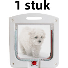 Two-Way Cat Flap – Operable Pet Door with Free Access for Cats (White)