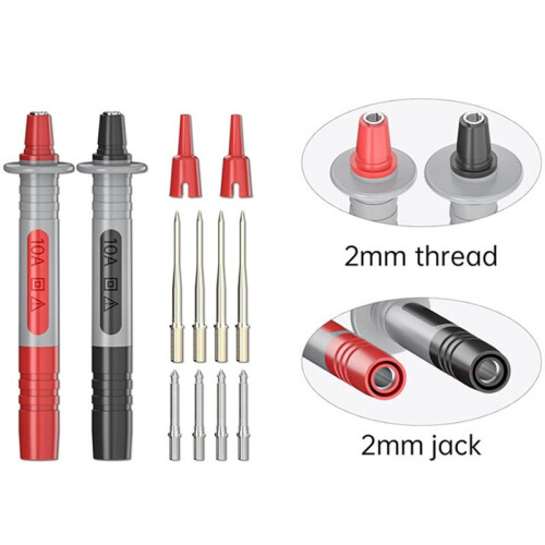 Replaceable Multimeter Test Probe Set Piercing Tips Test Leads Kit for Auto Repair Digital Multimeter Testing 2