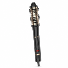 Rotating Hot Air Curling Brush with Digital Temperature Display, Black, US Plug
