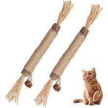 Natural Wood Catnip Teething Sticks – 2-Piece Cat Chew Toy Set