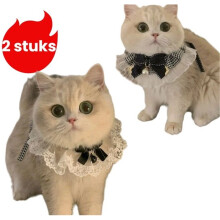 Kitty Bib with Bow – Princess Style Lace Choker & Bell Chain Set