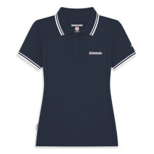 (8, Navy/White) Lambretta Womens Twin Tipped Short Sleeve Polo Shirt