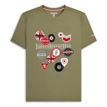 (L, Khaki) Lambretta Mens Badges Short Sleeve T-Shirt