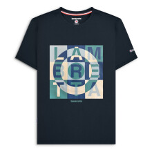 (L, Dark Navy) Lambretta Mens Target Square Short Sleeve T-Shirt