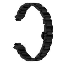 Horlogebandje compatibel met Fitbit Inspire / Inspire 2 / Inspire HR, vlindersluiting, drie kralen, gegalvaniseerd roestvrij