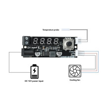 Controlador de Velocidad de Ventilador PWM de 3A 12V 2/3 Hilos, Gobernador de Ventilador, Pantalla de Temperatura/RPM, Control de Temperatura,