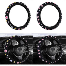 2-teiliger Autolenkradbezug, Autolenkradschutz mit Blumenmuster, atmungsaktiver Autolenkradbezug, universeller Autolenkradbez