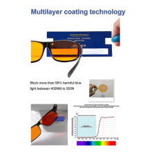 2025 Blauwlichtfilterende bril 400-500 nm Anti-straling UV-bestendige computerbril voor gamers en lezers Vierkante brillengla