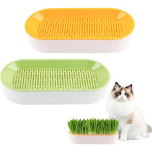 Cat Grass Growing Kit 2-Pack – Hydroponic Planters & Feeding Station for Indoor & Outdoor