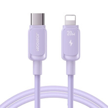 Joyroom USB-C para cabo de carregamento rápido relâmpago, 20 W, 1,2 m - roxo