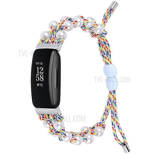 Adjustable Nylon Braided Strap Rope Beads Replacement Wrist Band Compatible For Fitbit Inspire 2_hb 1