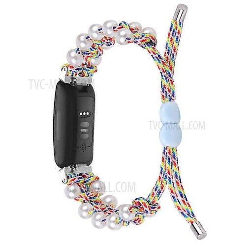 Adjustable Nylon Braided Strap Rope Beads Replacement Wrist Band Compatible For Fitbit Inspire 2_hb
