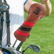 Wooden Golf Club Headcover Premium Anti-Scratch Protector for Woods and Putters, Black, Size 3_hb
