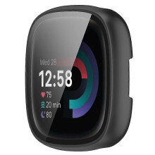Anti-drop Watch Case Compatible For Fitbit Versa 4 / Sense 2, Hard PC Full Protection Cover with Tempered Glass Screen Pro_hb