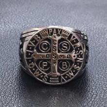 New Stainless Steel Ring CSPB Cross Gold Men's Stainless Steel Ring_hb