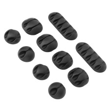 10pcs Cable Clip Cord Organizer Self Adhesive Wire Management for Home Office Beauty Equipment Desk Data LinesBlack_hb