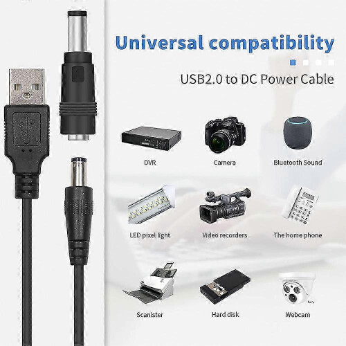 5V DC 5.5 2.1mm Jack Charging Cable Power Cord, USB to DC Power Cable 2025_hb 2