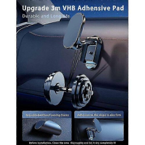 Magnetic cell phone car holder Multi-function magnet suction cup type cell phone car base stand compatible 50*28*17mm_hb 1