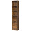 Tall Bookcase - Engineered Wood - Rustic Brown - 6-Tier with Door 1