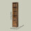 Tall Bookcase - Engineered Wood - Rustic Brown - 6-Tier with Door 3