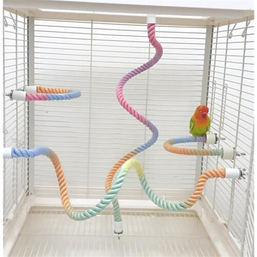 Rope Perches for Bird Cages – 2-Pack Perch for Parrots, Cockatiels & Parakeets 2
