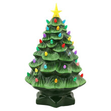 (Green, 15cm) Christmas Tree Night Light, Festive Tabletop Christmas Decor Ornament, Dimmable Warm Glow with Remote Timer for Home Holiday Ambiance
