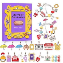 (purple) Advent Calendar Magic Bracelet Set Bangle Blind Box Jewelry Gift Box for Christmas Birthday Girls Kids Women 24 Days Surprise