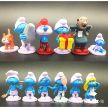 (one size) Smurfs Figures 12-Piece Set Papa Smurf Smurfette Wizard Azrael Figurines Classic Anime Collection