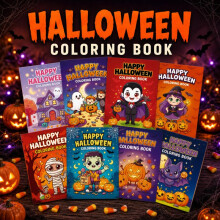 8 Pack Halloween Coloring Books for Kids Cartoon Graffiti Painting Book Party Favors Creative Art Set