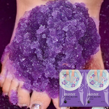 (Purple) Lavender Rose Crystal Bath Salt Jelly Foot Soak Set Foot Care Crystal Mud Home Spa Exfoliating Moisturizing 2 Pack