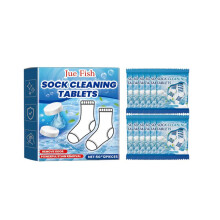 JUE FISH Sock Cleaning Effervescent Tablets Powerful Stain Removal Fresh Scent 30 Count