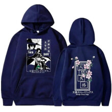 (black, L) Anime Bungo Stray Dogs Osamu Dazai Nakahara Chuya Hoodie Men Harajuku Streetwear Sweatshirt Pullover