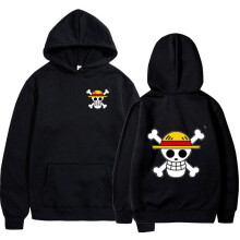 (White, XL) One Piece Anime Hoodie Unisex Couple Hooded Sweatshirt Casual Streetwear Pullover