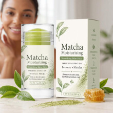 Matcha Moisturizing Face Balm Stick with Plant Extracts, Pre-Makeup Primer for Soft Smooth Skin, Convenient Skincare Stick