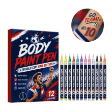 World Cup Body Paint Pens, Gentle Formula Vivid Color Smooth Graffiti, Portable Face Paint Markers for Fans Party