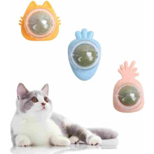 Cat Grass Ball Toys 3-Pack – 360 Rotating Self-Adhesive Cat Licking Toys