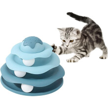 Cat Turntable Ball Track Toy – 4-Tier Catnip Ball Ice-Cream Track for Indoor Cats