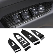 4 Stück Titan-Fensterschalter-Panel-Abdeckung für CX-5 CX5 2017 2018 Auto-Zubehör