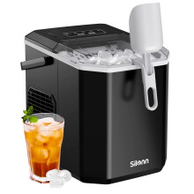 Silonn Portable Ice Maker Countertop, Self-Cleaning Bullet Ice Machine Produces 9 Ice Cubes in 6 Minutes, 12KG Daily Capacity for Home, RV, Camping