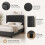GarveeMore Upholstered Bed Frame, Adjustable Headboard, Dark Grey, King 4