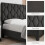 GarveeMore Upholstered Bed Frame, Adjustable Headboard, Dark Grey, Double 5