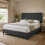 GarveeMore Upholstered Bed Frame, Adjustable Headboard, Dark Grey, Double 2